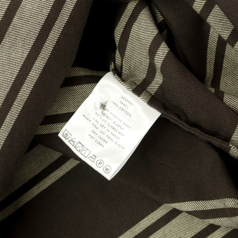 【中古】シンヤコズカ SHINYA KOZUKA オーバーサイズ ボーダー柄 シャツ カーキxオフホワイト【 SMALL 】【 状態ランクB 】【 メンズ 】