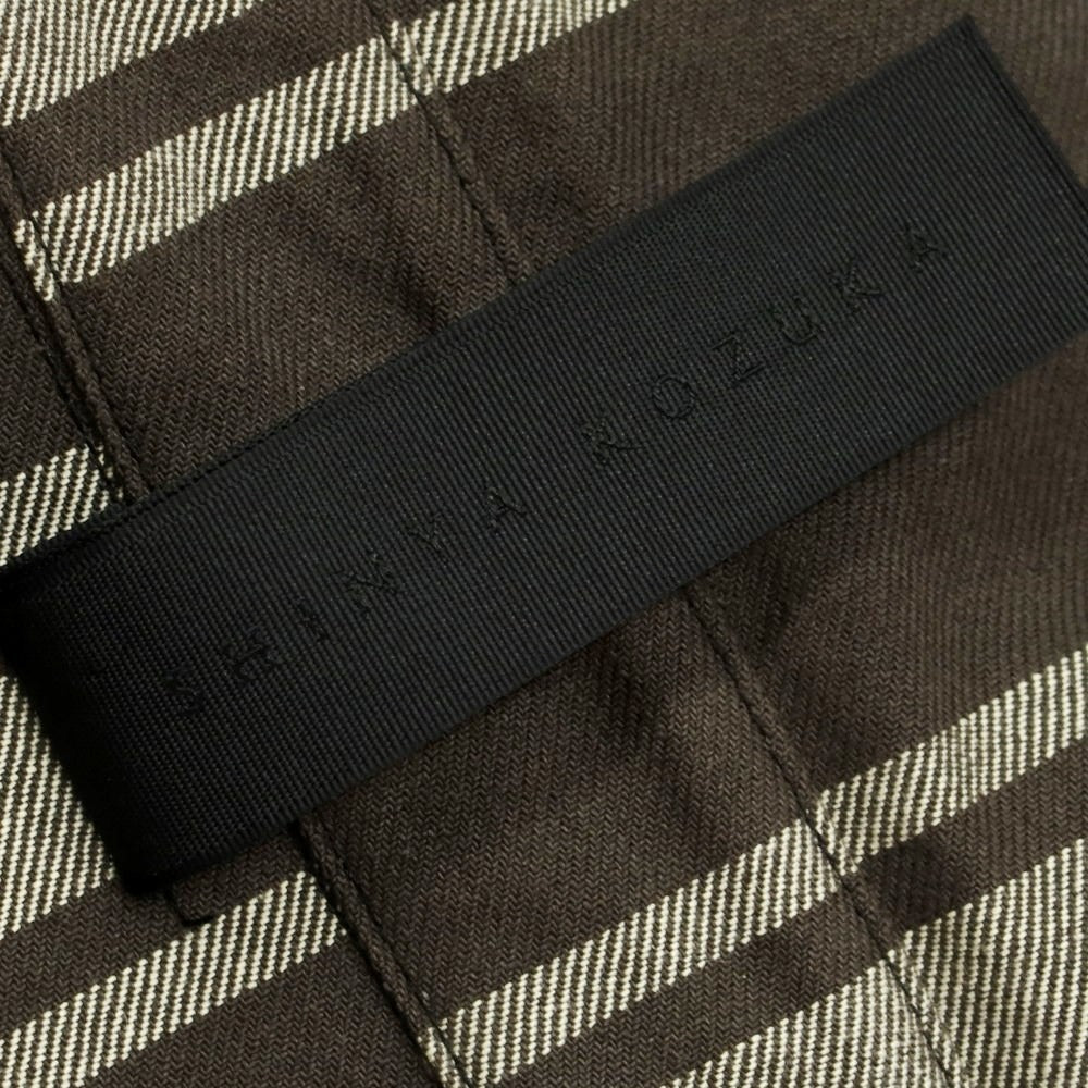 【中古】シンヤコズカ SHINYA KOZUKA オーバーサイズ ボーダー柄 シャツ カーキxオフホワイト【 SMALL 】【 状態ランクB 】【 メンズ 】