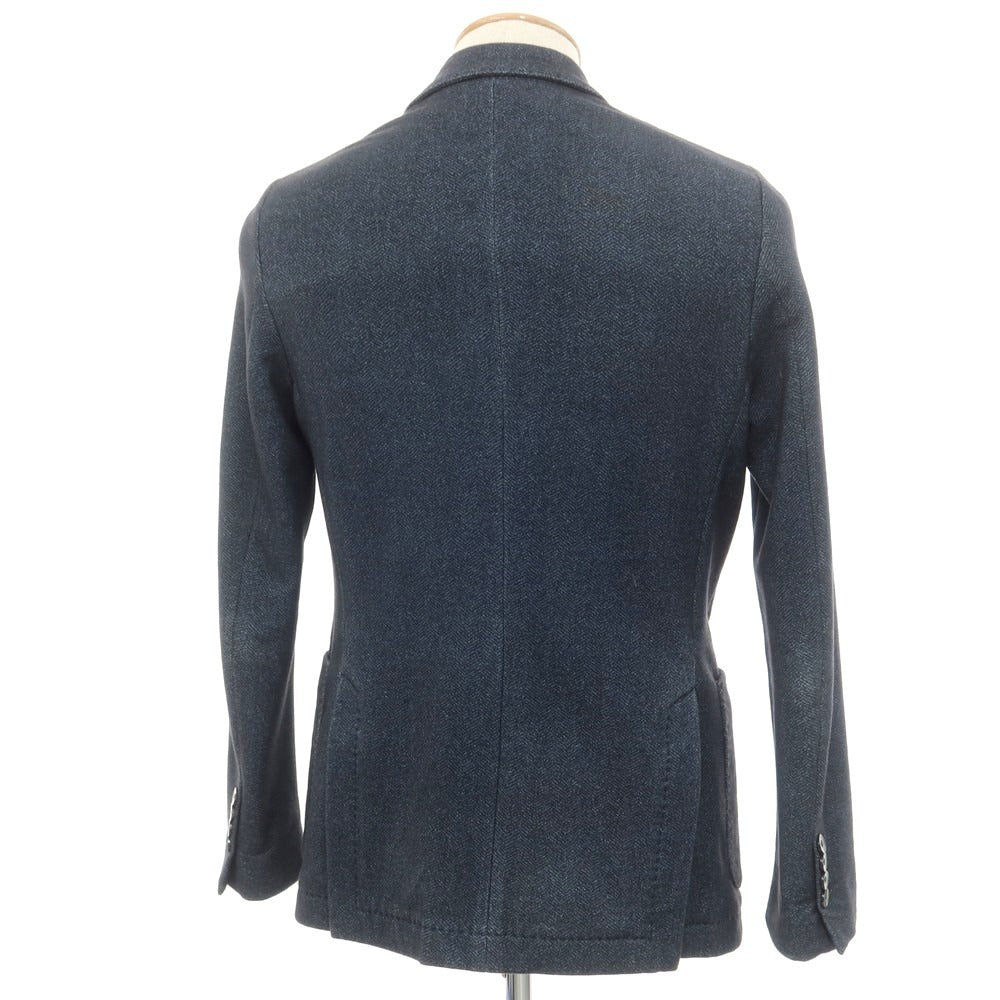 【中古】チルコロ1901 CIRCOLO 1901 コットン ジャージー ヘリンボーン 2つボタン カジュアルジャケット ネイビーxブルー【 44 】【 状態ランクD 】【 メンズ 】