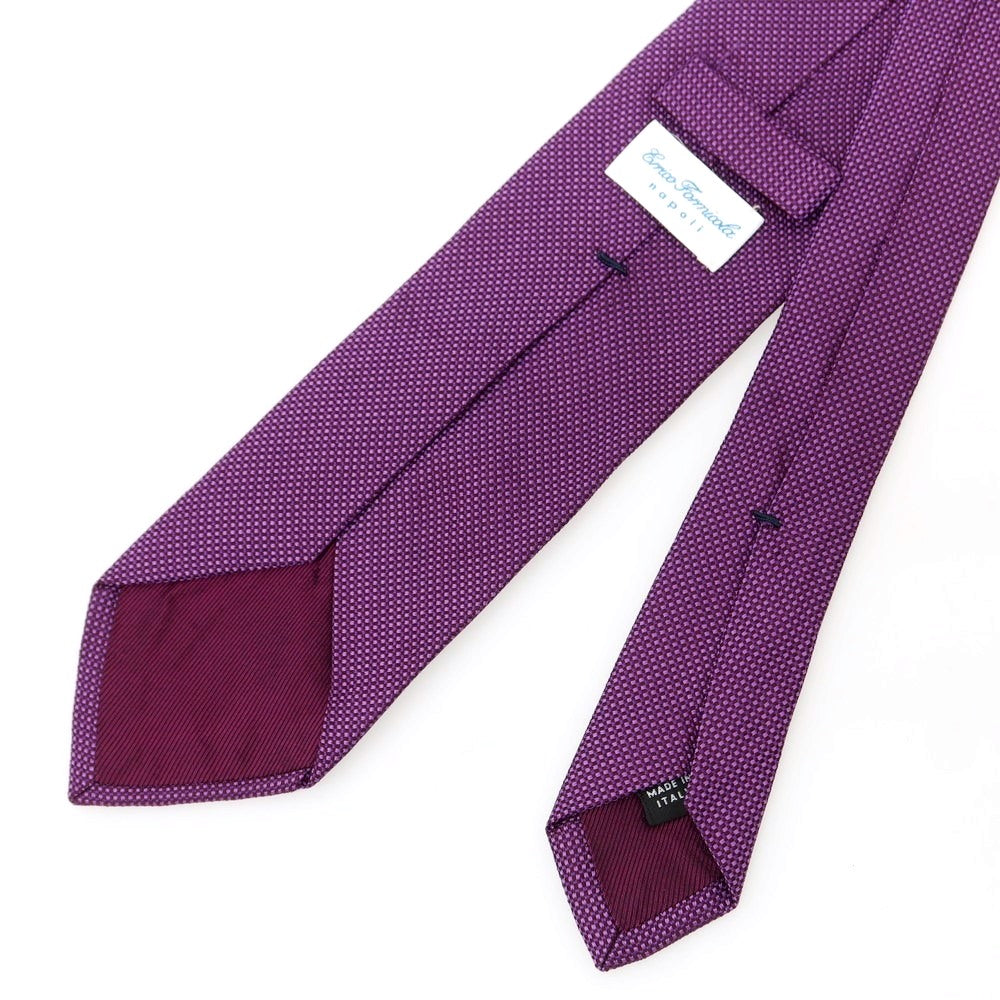 【中古】エリコフォルミコラ ERRICO FORMICOLA シルク 無地ネクタイ パープル【 状態ランクB 】【 メンズ 】
