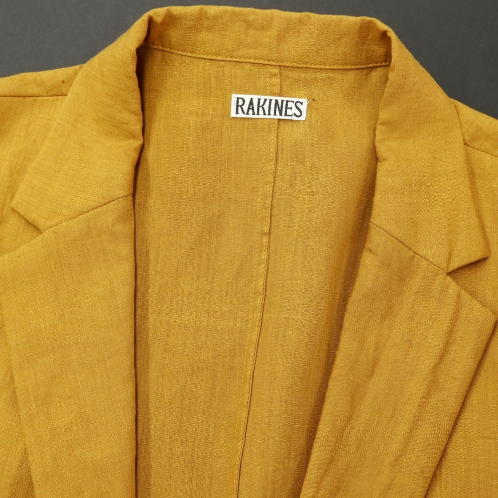 【中古】【未使用】ラキネス RAKINES 2024年春夏 リネン ロングジャケット マリーゴールド【 2 】【 状態ランクS 】【 メンズ 】