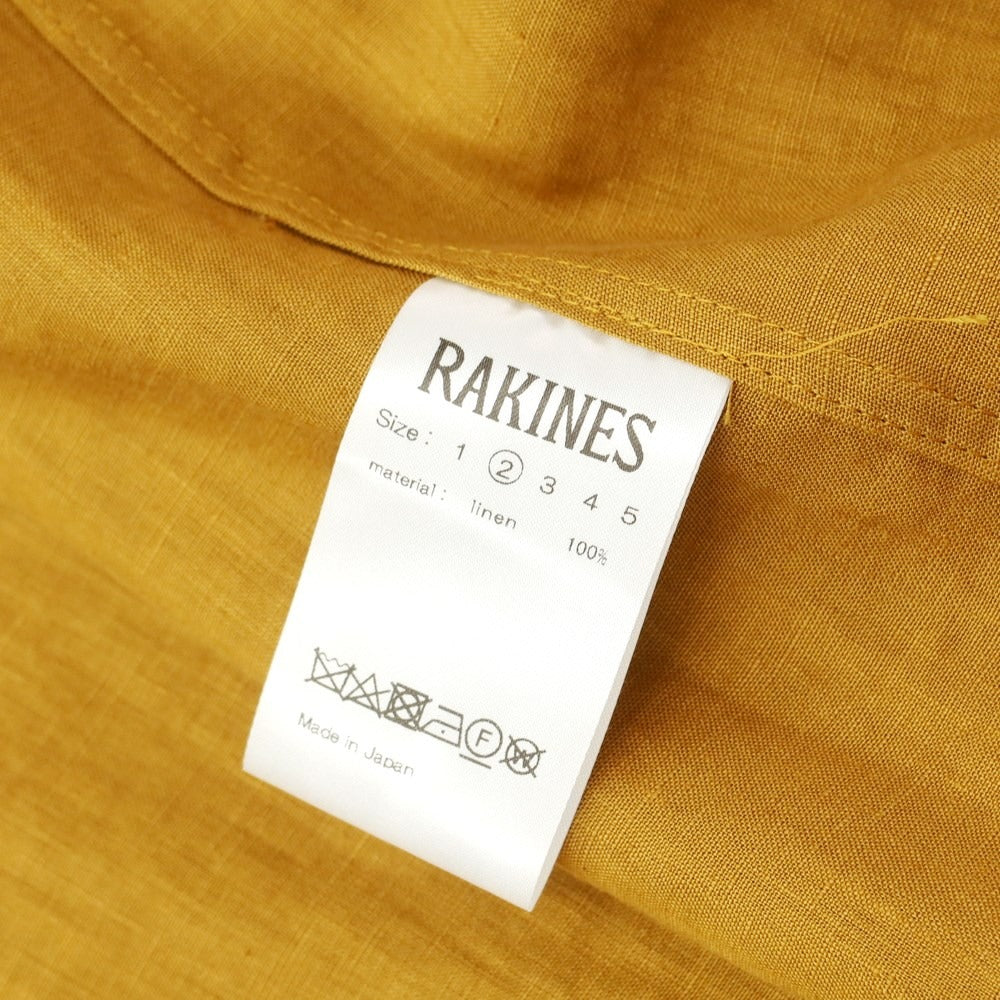 【中古】【未使用】ラキネス RAKINES 2024年春夏 リネン ロングジャケット マリーゴールド【 2 】【 状態ランクS 】【 メンズ 】