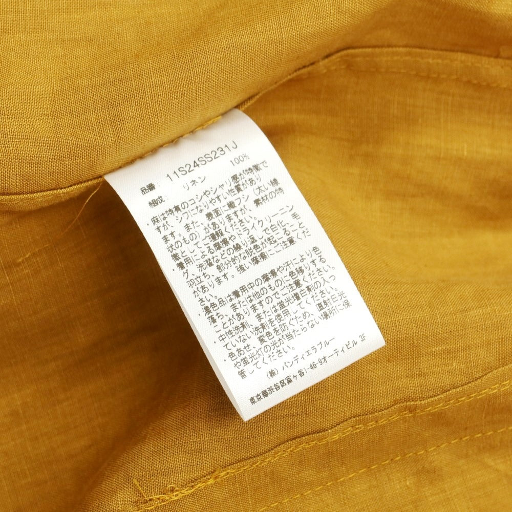 【中古】【未使用】ラキネス RAKINES 2024年春夏 リネン ロングジャケット マリーゴールド【 2 】【 状態ランクS 】【 メンズ 】