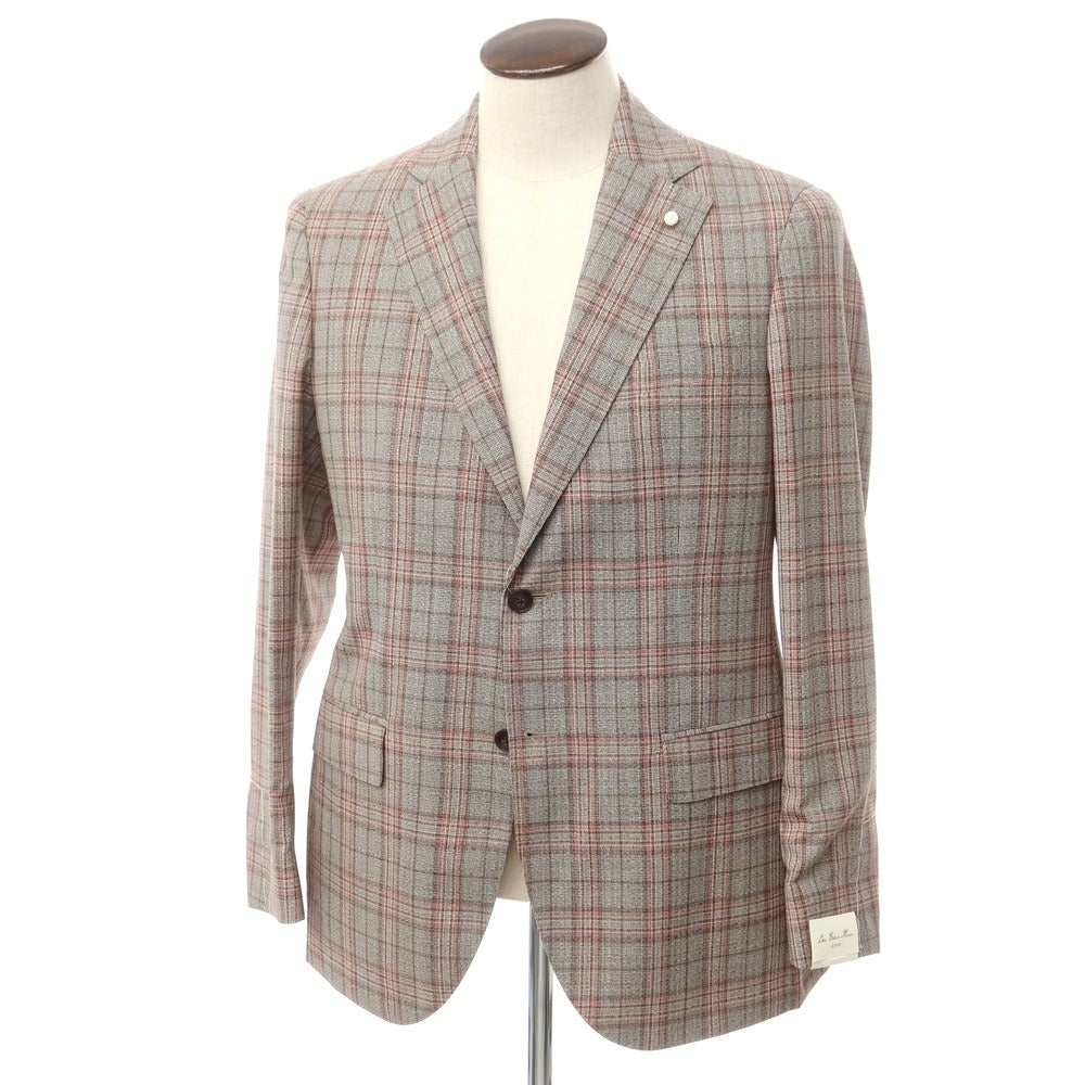 【新品】ルイジ ビアンキ マントヴァ Luigi Bianchi Mantova ウール テーラードジャケット ブラウンxピンク【サイズ50】【BRW】【S/S】【状態ランクN】【メンズ】【759380】