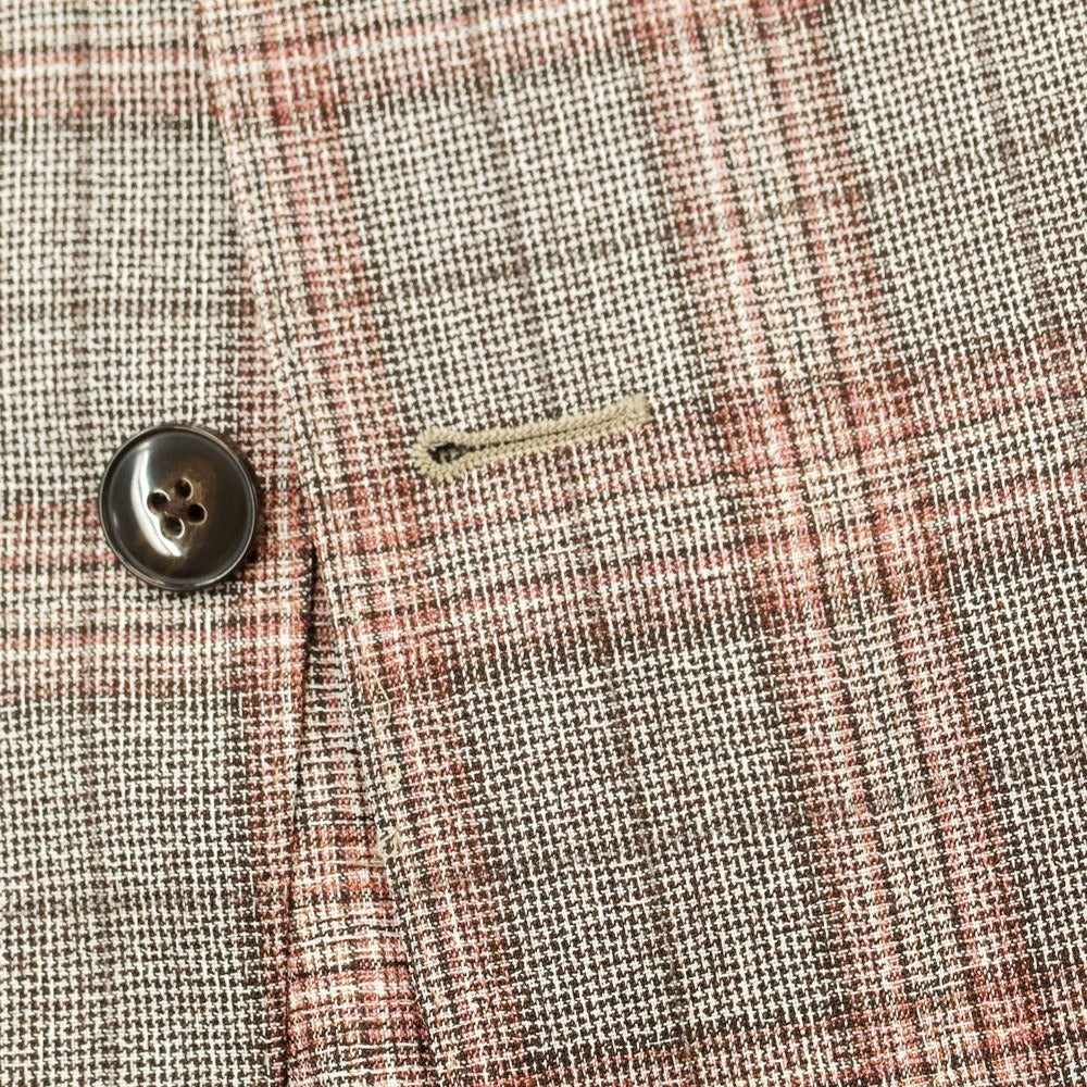 【新品】ルイジ ビアンキ マントヴァ Luigi Bianchi Mantova ウール テーラードジャケット ブラウンxピンク【サイズ50】【BRW】【S/S】【状態ランクN】【メンズ】【759380】