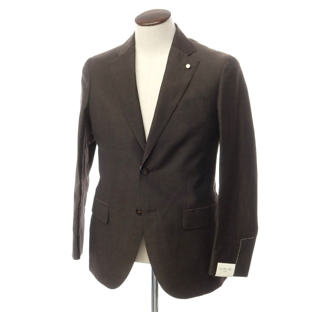 【新品】ルイジ ビアンキ マントヴァ Luigi Bianchi Mantova ウールリネン テーラードジャケット ブラウン【サイズ48】【BRW】【S/S】【状態ランクN】【メンズ】【759380】