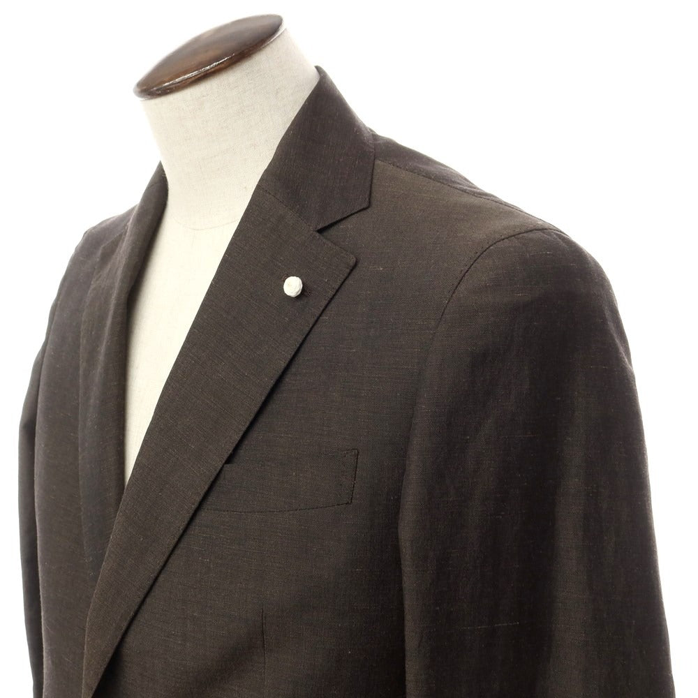 【新品】ルイジ ビアンキ マントヴァ Luigi Bianchi Mantova ウールリネン テーラードジャケット ブラウン【サイズ48】【BRW】【S/S】【状態ランクN】【メンズ】【759380】