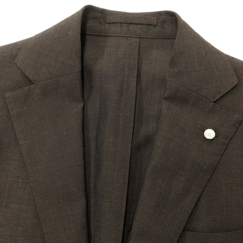 【新品】ルイジ ビアンキ マントヴァ Luigi Bianchi Mantova ウールリネン テーラードジャケット ブラウン【サイズ48】【BRW】【S/S】【状態ランクN】【メンズ】【759380】
