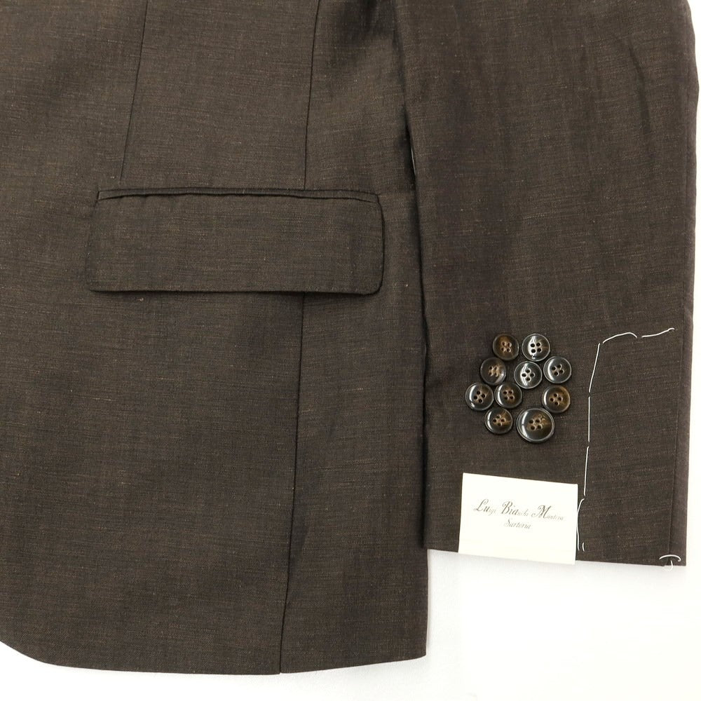 【新品】ルイジ ビアンキ マントヴァ Luigi Bianchi Mantova ウールリネン テーラードジャケット ブラウン【サイズ48】【BRW】【S/S】【状態ランクN】【メンズ】【759380】