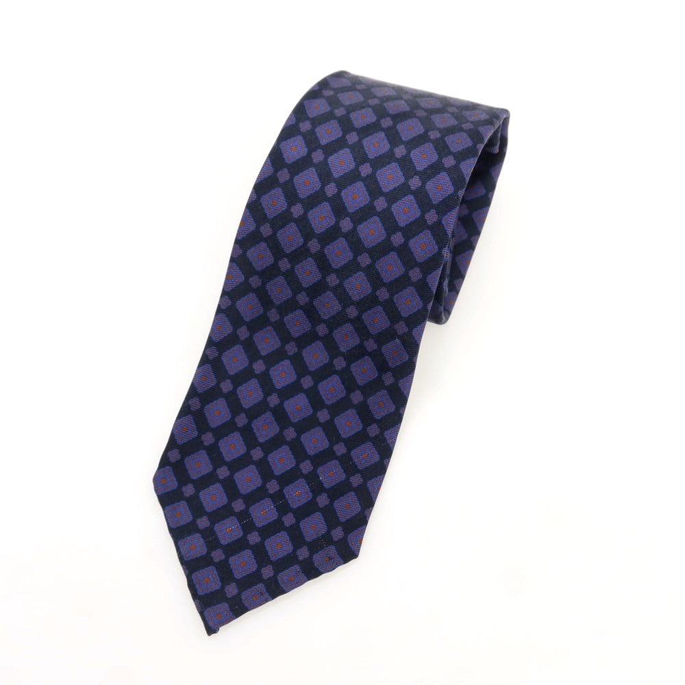 【中古】マタビシ Mattabisch シルク 小紋柄ネクタイ ブラックxネイビー【 状態ランクB 】【 メンズ 】