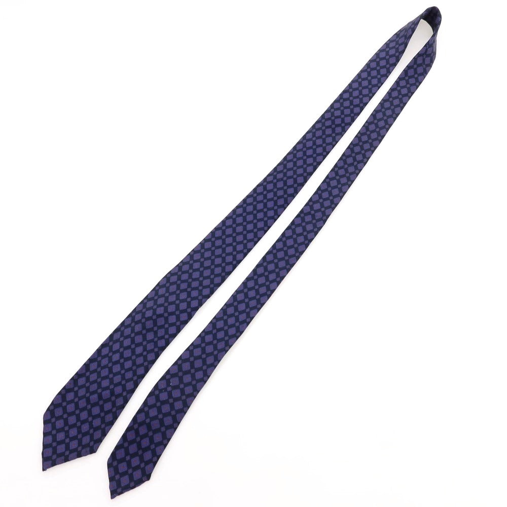 【中古】マタビシ Mattabisch シルク 小紋柄ネクタイ ブラックxネイビー【 状態ランクB 】【 メンズ 】