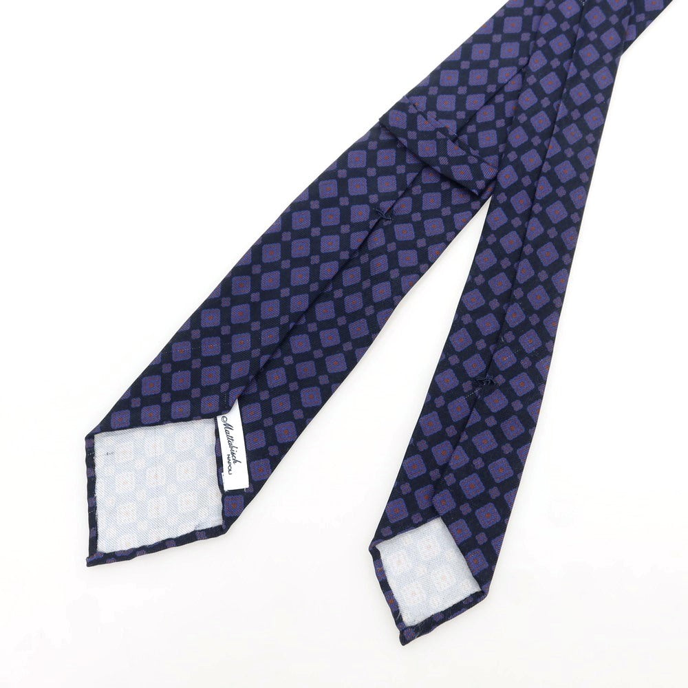 【中古】マタビシ Mattabisch シルク 小紋柄ネクタイ ブラックxネイビー【 状態ランクB 】【 メンズ 】