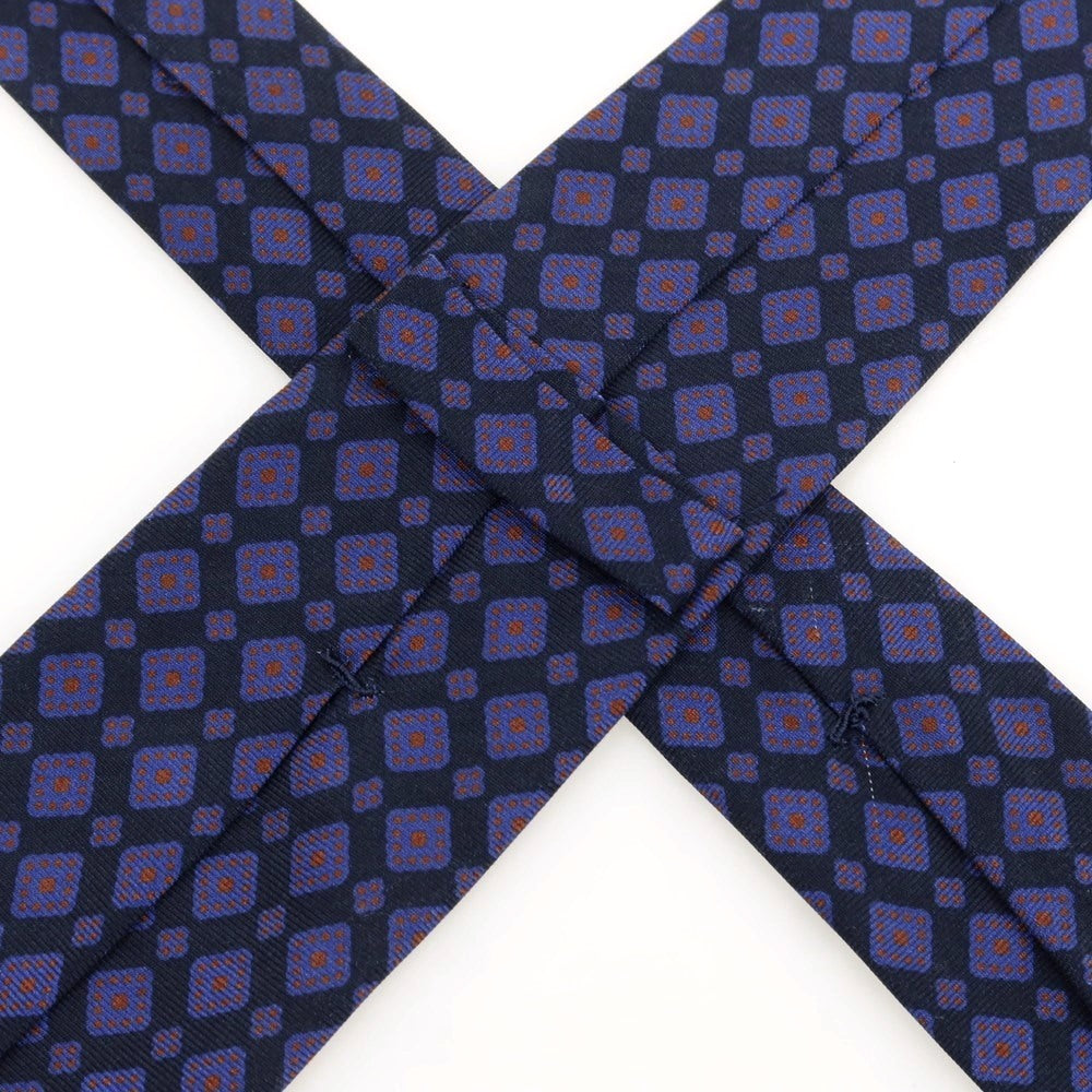 【中古】マタビシ Mattabisch シルク 小紋柄ネクタイ ブラックxネイビー【 状態ランクB 】【 メンズ 】