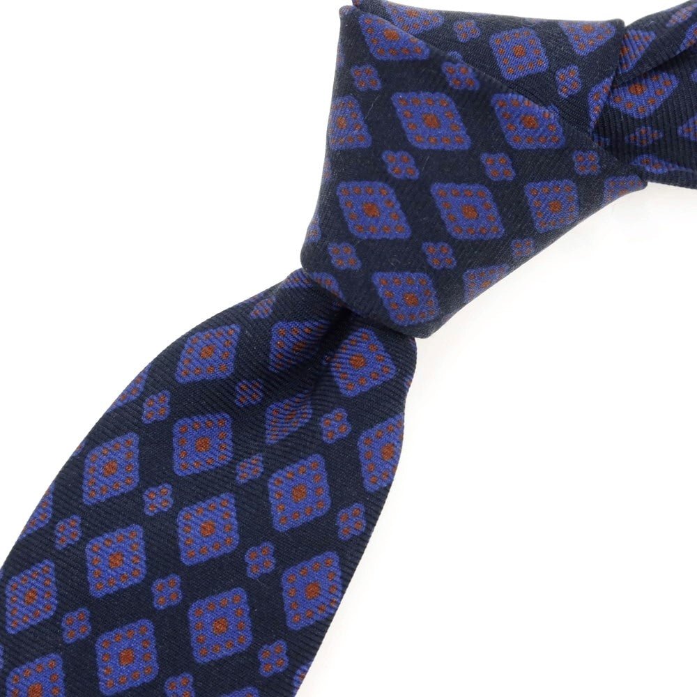 【中古】マタビシ Mattabisch シルク 小紋柄ネクタイ ブラックxネイビー【 状態ランクB 】【 メンズ 】