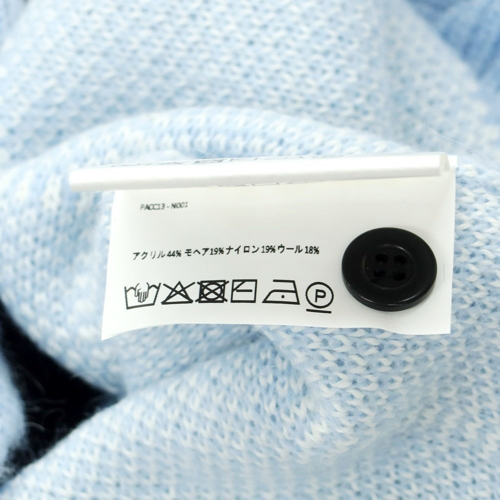 【中古】【未使用】ラスベート RASSVET 2023年秋冬 アクリルモヘヤナイロン系 チェック カーディガン ライトブルーxホワイト【サイズM】【BLU】【A/W】【状態ランクS】【メンズ】【759078】