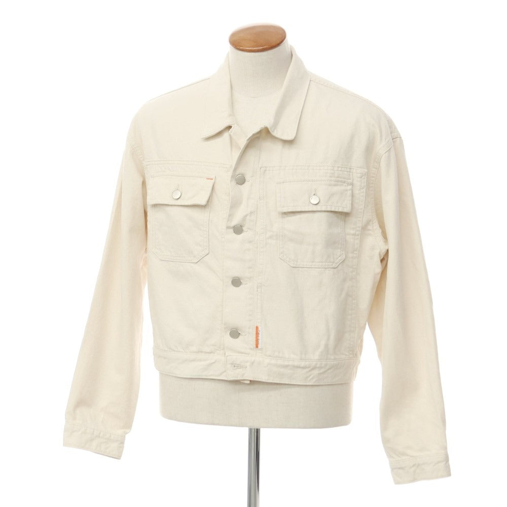 【中古】カルバンクライン Calvin Klein × Heron Preston コットン Gジャン デニムジャケット アイボリー【 M