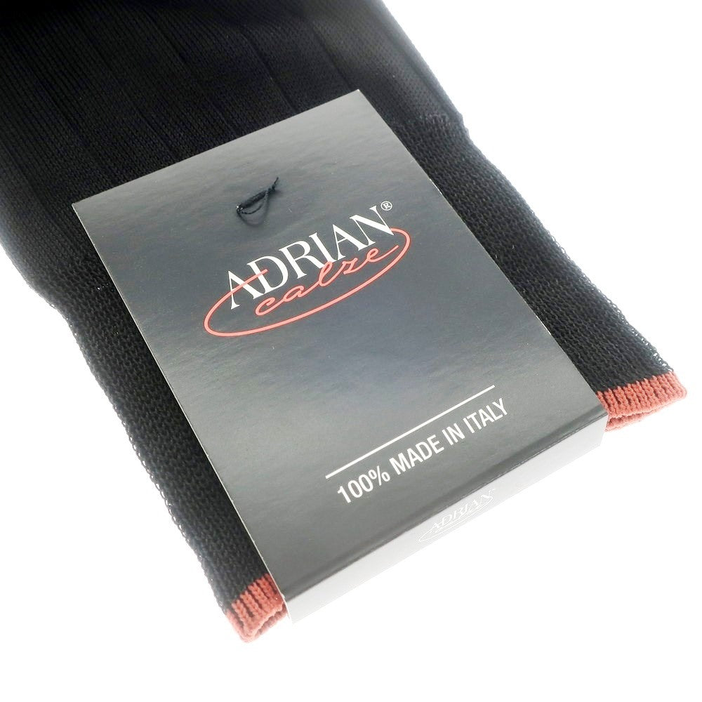 【新品】アドリアン ADRIAN リブ ソックス ブラックxダークオレンジ【サイズ39-42】【 状態ランクN 】【 メンズ 】
