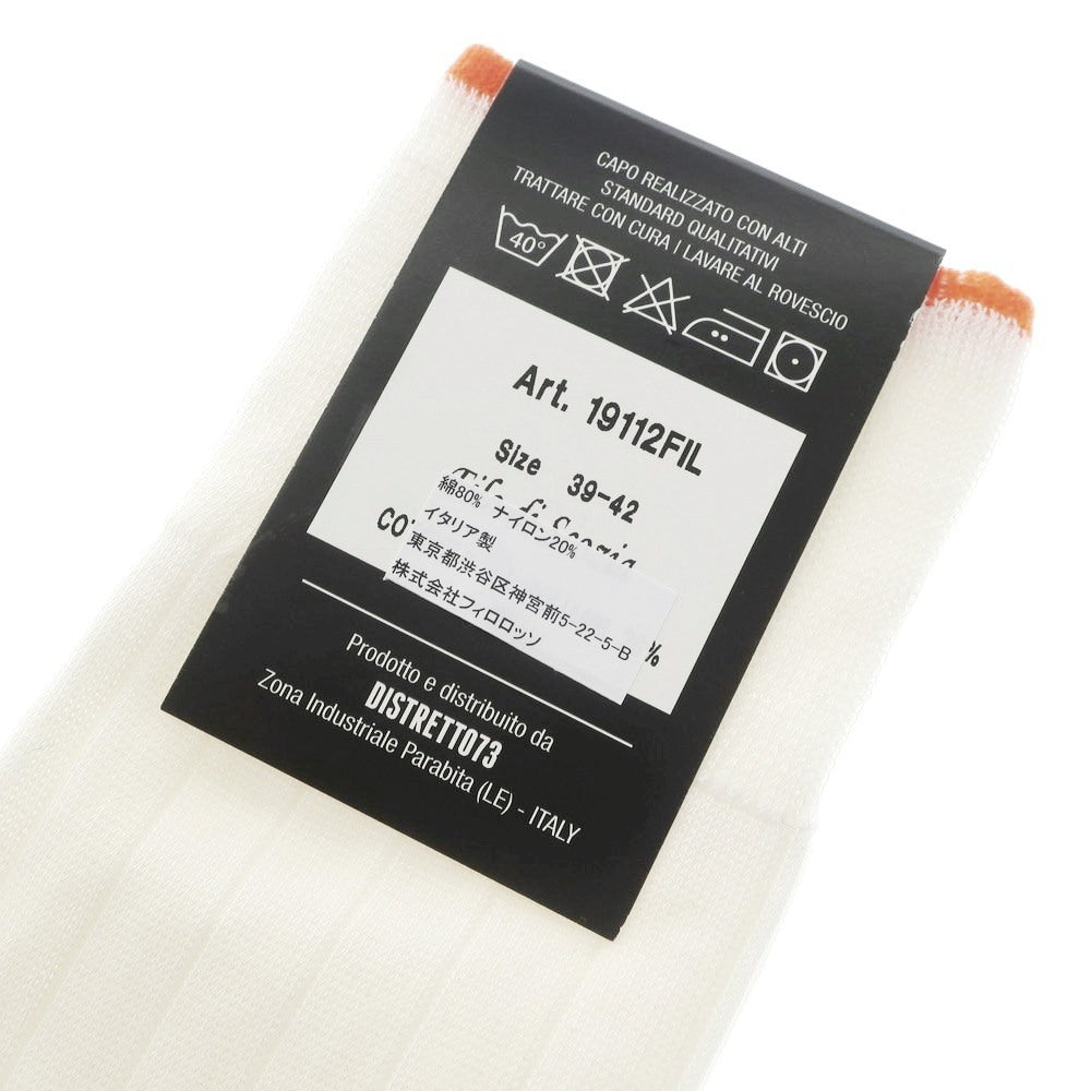 【新品】アドリアン ADRIAN リブ ソックス ホワイトxオレンジ【サイズ39-42】【 状態ランクN 】【 メンズ 】