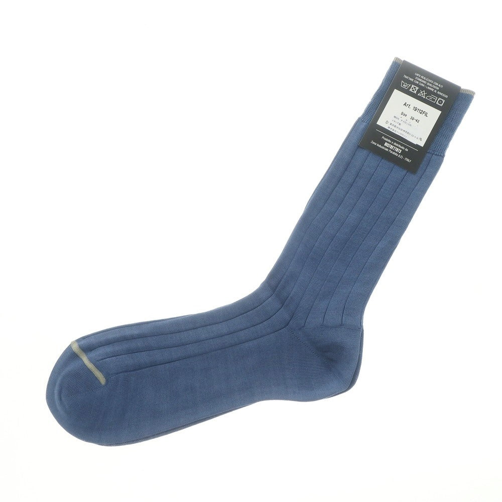 【新品】アドリアン ADRIAN リブ ソックス ブルーxグレー【サイズ39-42】【 状態ランクN 】【 メンズ 】