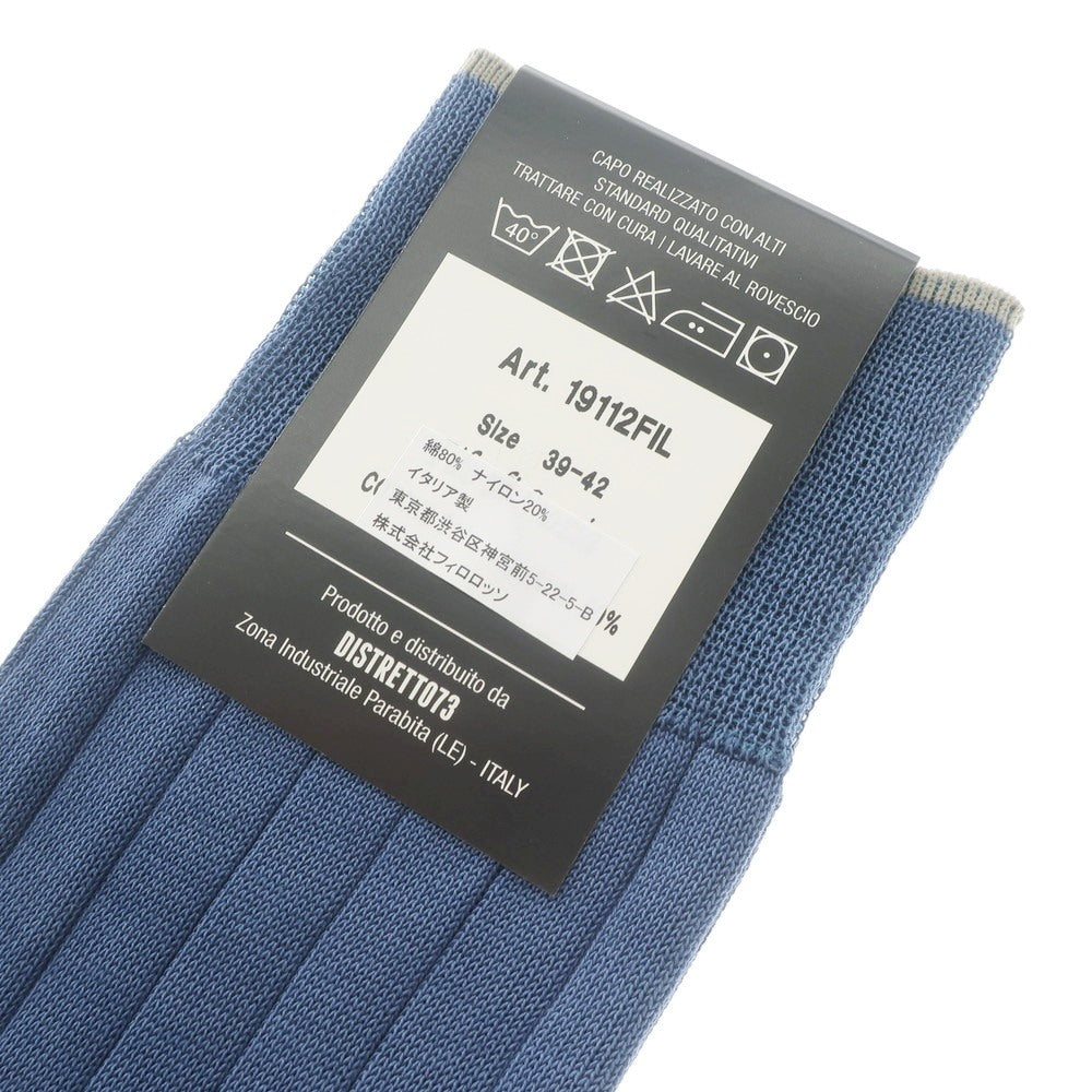 【新品】アドリアン ADRIAN リブ ソックス ブルーxグレー【サイズ39-42】【 状態ランクN 】【 メンズ 】