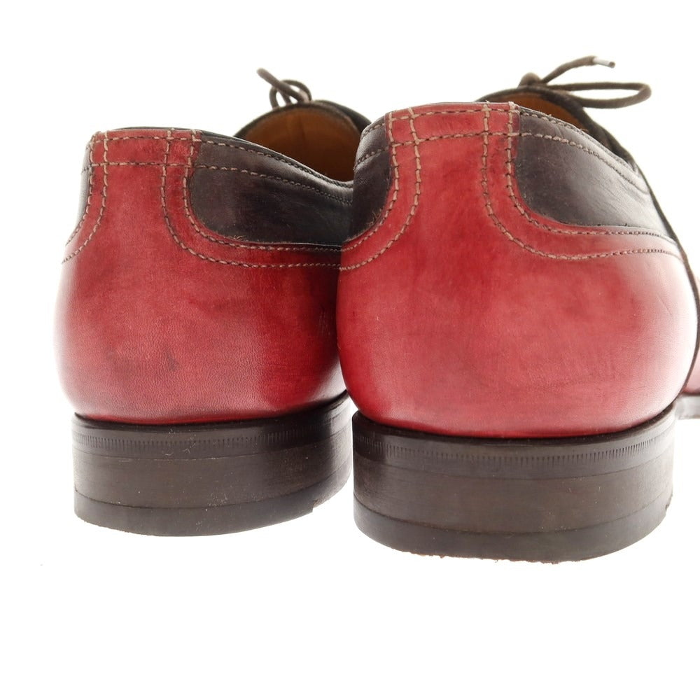 【中古】フランチェスコ ベニーニョ FRANCESCO BENIGNO ウイングチップ ドレスシューズ レッドxアッシュブラウン【 6 】【 状態ランクC 】【 メンズ 】