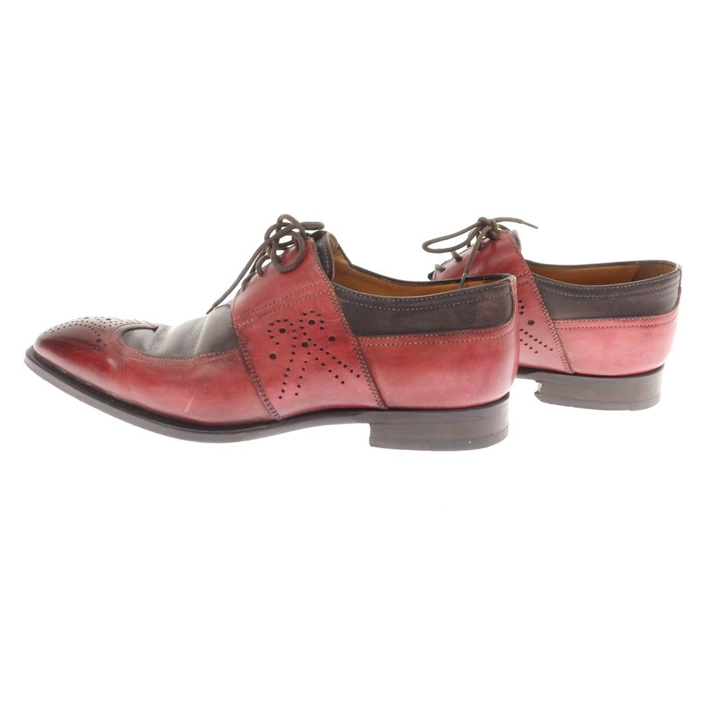 【中古】フランチェスコ ベニーニョ FRANCESCO BENIGNO ウイングチップ ドレスシューズ レッドxアッシュブラウン【 6 】【 状態ランクC 】【 メンズ 】