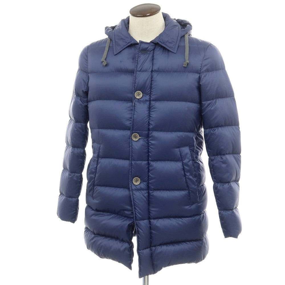 中古】ヘルノ Herno ナイロン ダウンコート ライトネイビー【 48 