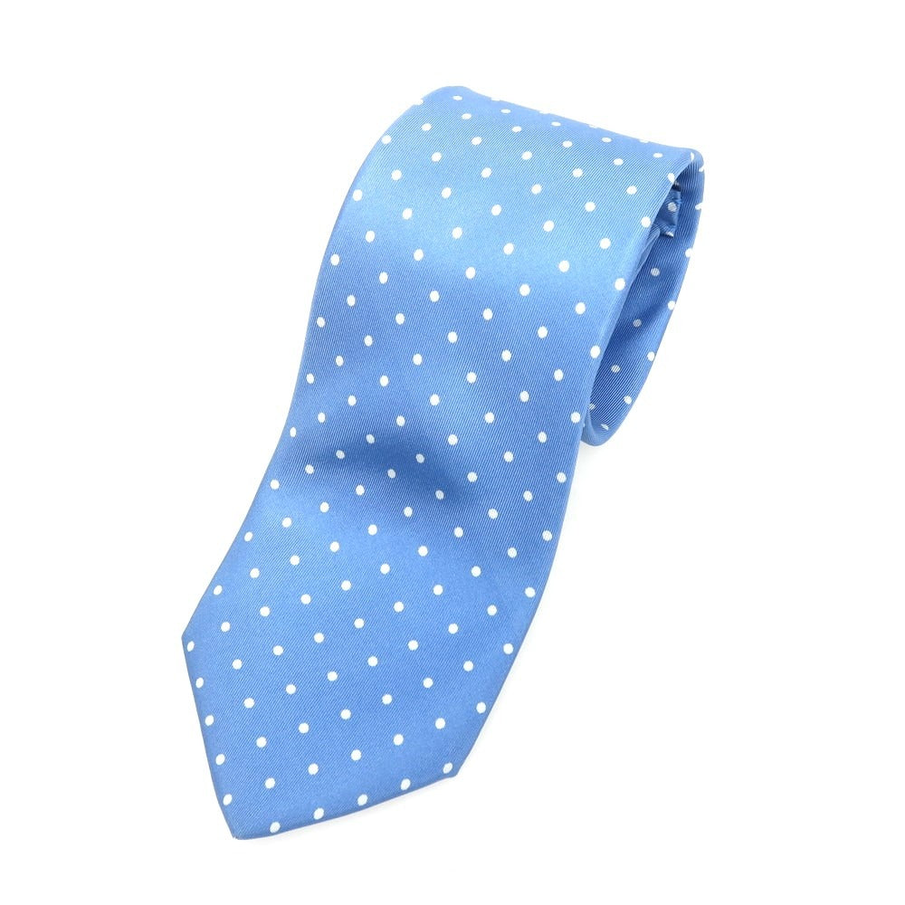 【中古】バタクハウスカット batak house cut シルク ドット柄ネクタイ ライトブルーxホワイト【 状態ランクB 】【 メンズ 】