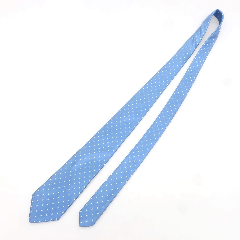 【中古】バタクハウスカット batak house cut シルク ドット柄ネクタイ ライトブルーxホワイト【 状態ランクB 】【 メンズ 】