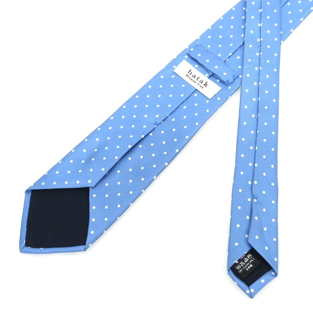 【中古】バタクハウスカット batak house cut シルク ドット柄ネクタイ ライトブルーxホワイト【 状態ランクB 】【 メンズ 】