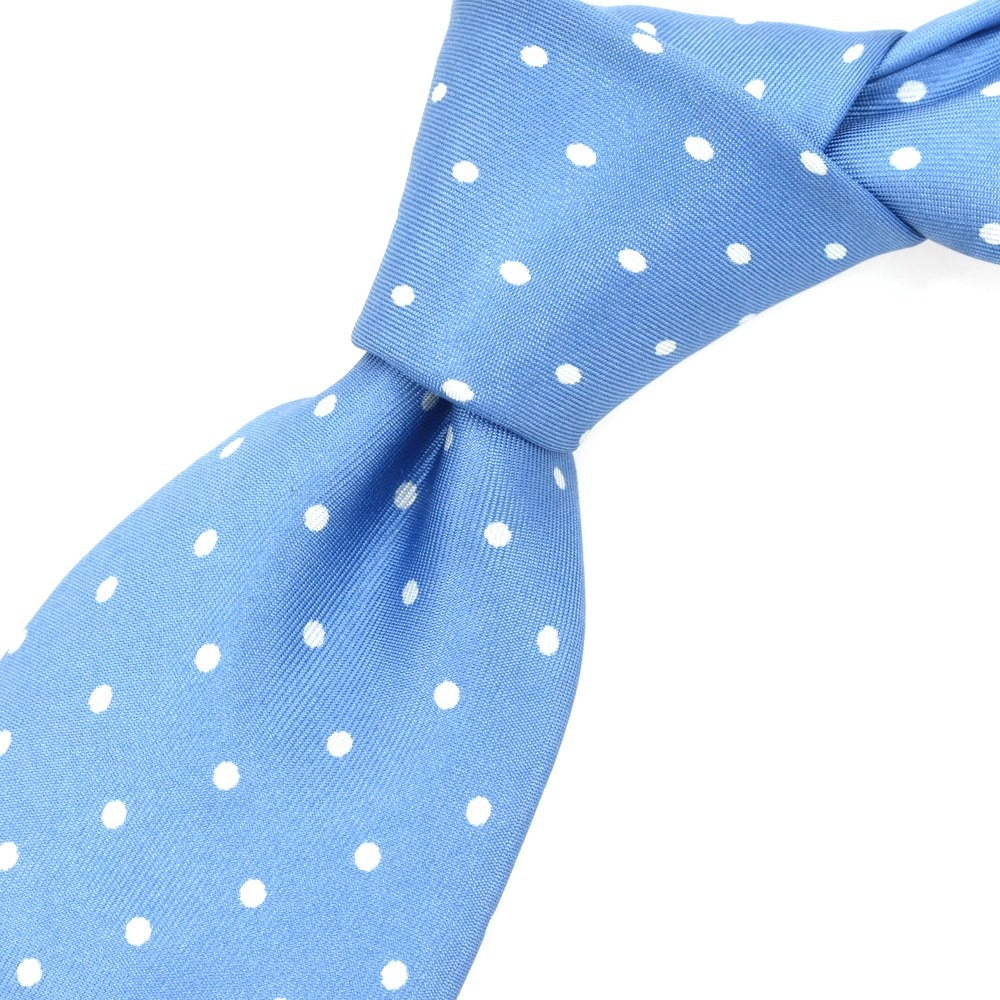 【中古】バタクハウスカット batak house cut シルク ドット柄ネクタイ ライトブルーxホワイト【 状態ランクB 】【 メンズ 】