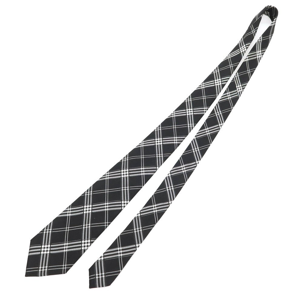 【中古】バタクハウスカット batak house cut シルク チェック柄ネクタイ ブラックxホワイト【 状態ランクB 】【 メンズ 】
