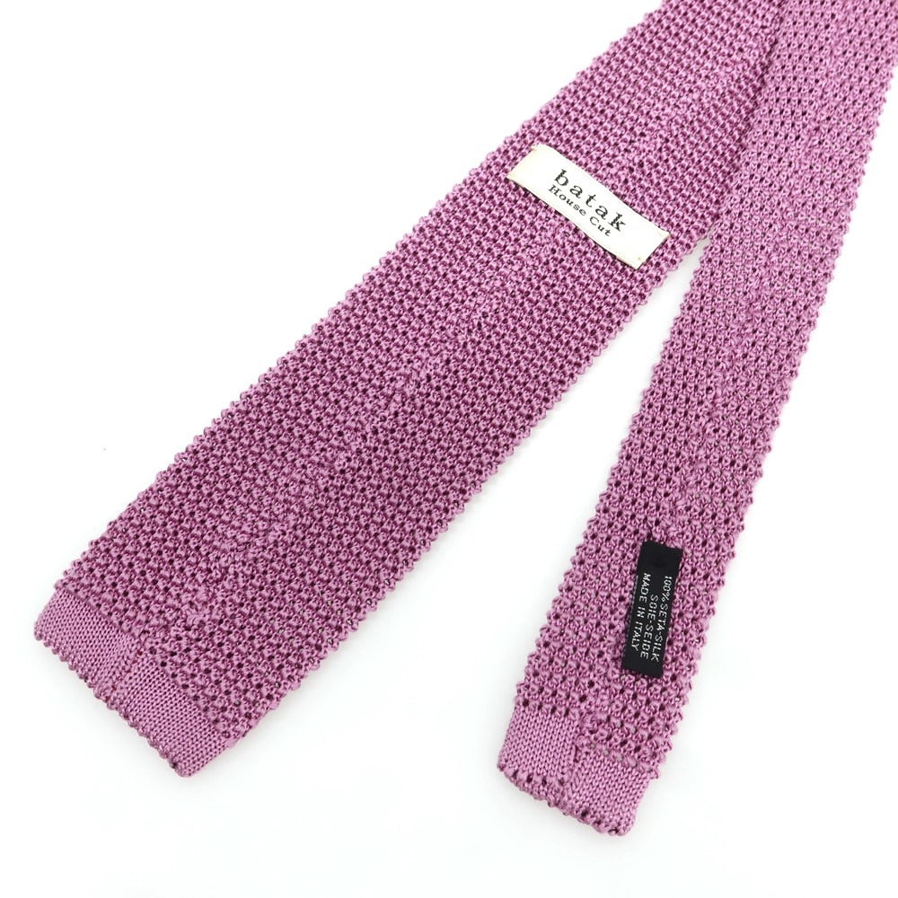 【中古】バタクハウスカット batak house cut シルク ニットタイ ピンクパープル【 状態ランクB 】【 メンズ 】