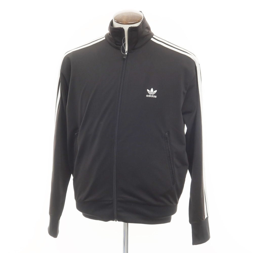 Used Adidas polyester three stripes jersey track jacket black XL