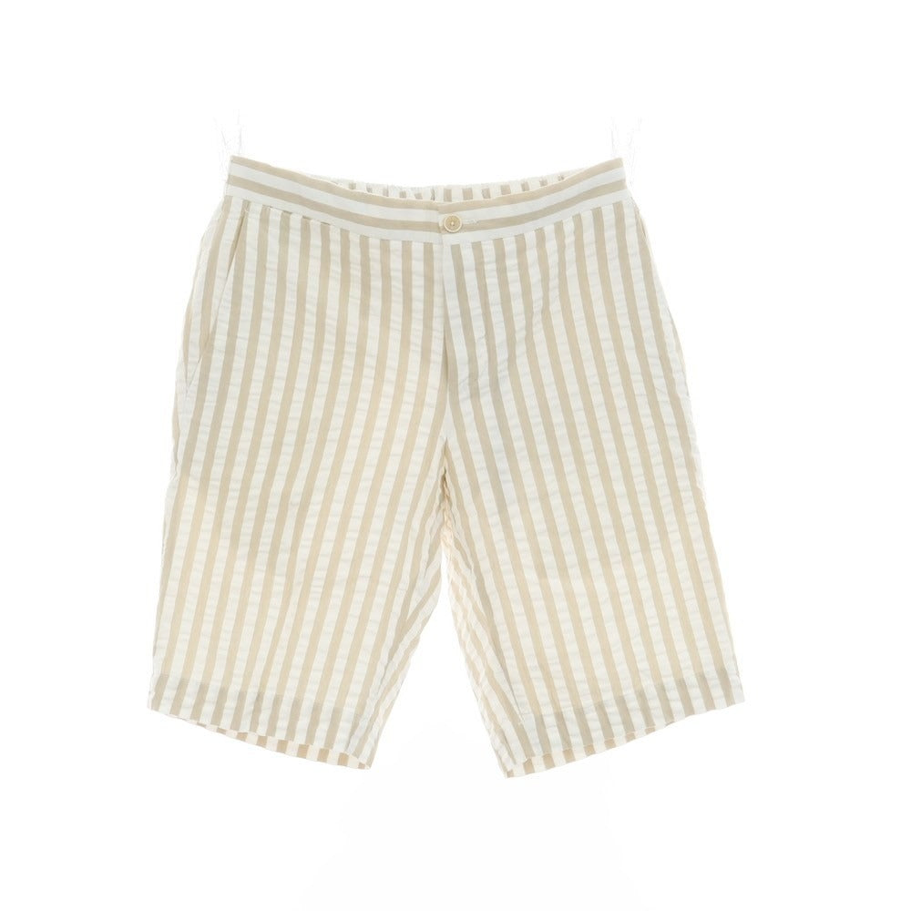 【中古】ピーティートリノ PT TORINO BERMUDA コットン ストライプ ショートパンツ ホワイトxベージュ【サイズ44】【WHT】【S/S】【状態ランクB】【メンズ】【759291】