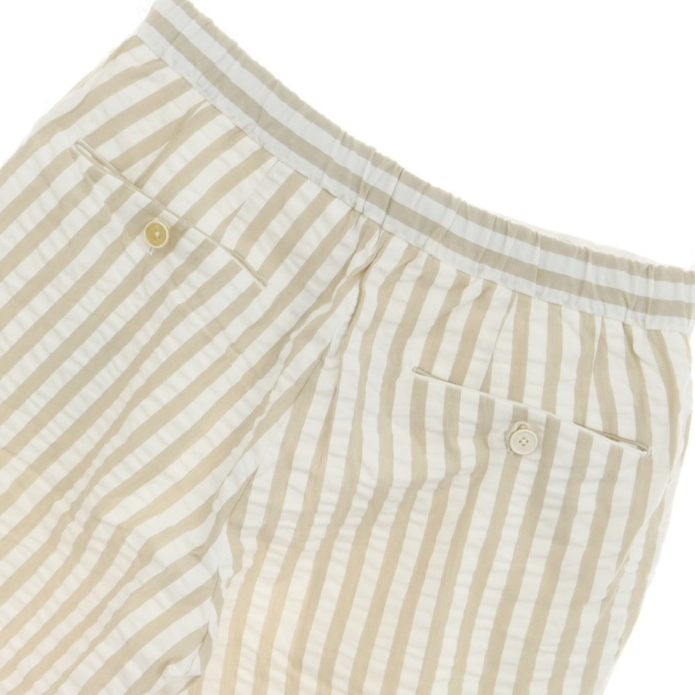 【中古】ピーティートリノ PT TORINO BERMUDA コットン ストライプ ショートパンツ ホワイトxベージュ【サイズ44】【WHT】【S/S】【状態ランクB】【メンズ】【759291】