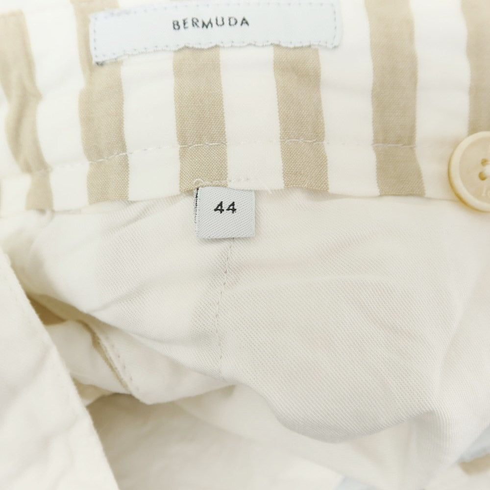 【中古】ピーティートリノ PT TORINO BERMUDA コットン ストライプ ショートパンツ ホワイトxベージュ【サイズ44】【WHT】【S/S】【状態ランクB】【メンズ】【759291】