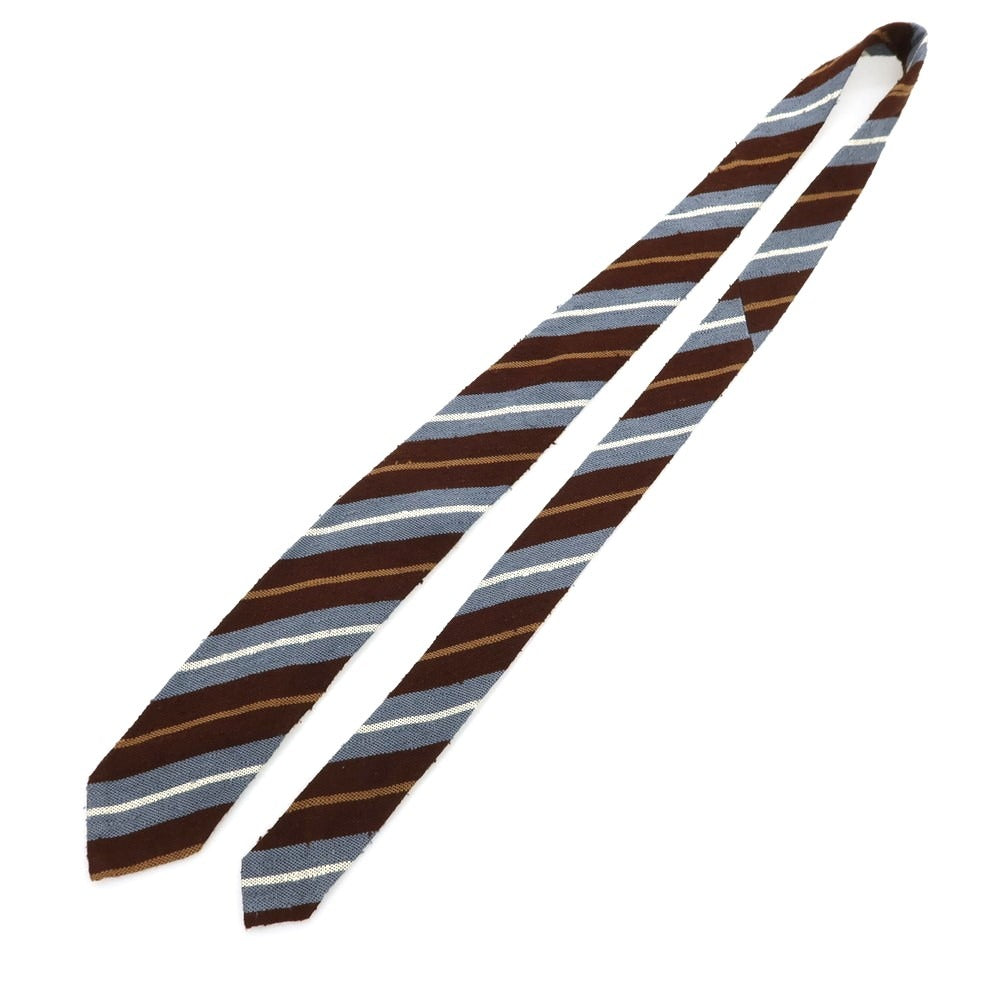 【中古】ニッキー nicky シルク ストライプ柄ネクタイ ブラウンxブルー【 状態ランクB 】【 メンズ 】