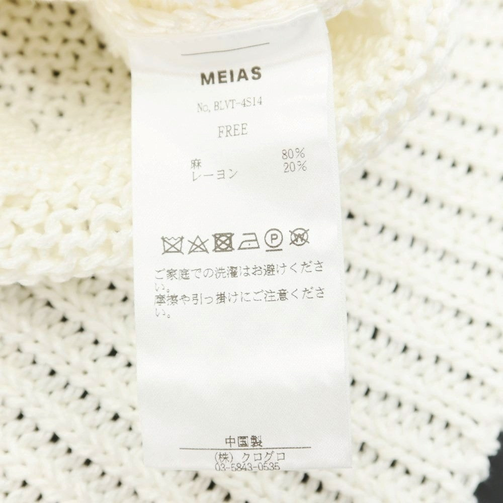 【中古】メイアス MEIAS 2024年春夏 ローゲージ リネンレーヨン ニットベスト ホワイト【サイズFREE】【WHT】【S/S】【状態ランクB】【メンズ】【759373】