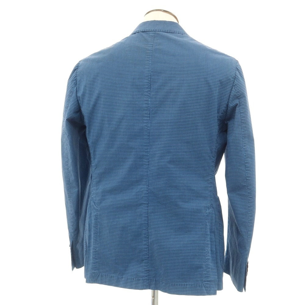 【中古】ボリオリ BOGLIOLI コットン チェック 3B カジュアルジャケット ブルーxネイビー【サイズ50】【BLU】【S/S】【状態ランクB】【メンズ】【759280】