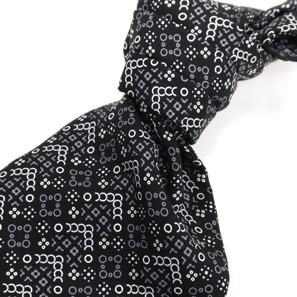【中古】フィオリオ FIORIO シルク アスコットタイ ブラックxホワイト【 状態ランクB 】【 メンズ 】