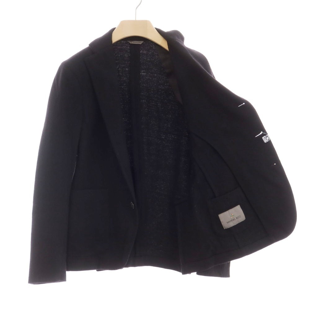 【中古】マニュエル リッツ MANUEL RITZ ウールナイロン 3B カジュアルジャケット ブラック【 表記なし(S位) 】【 状態ランクB 】【 メンズ 】
