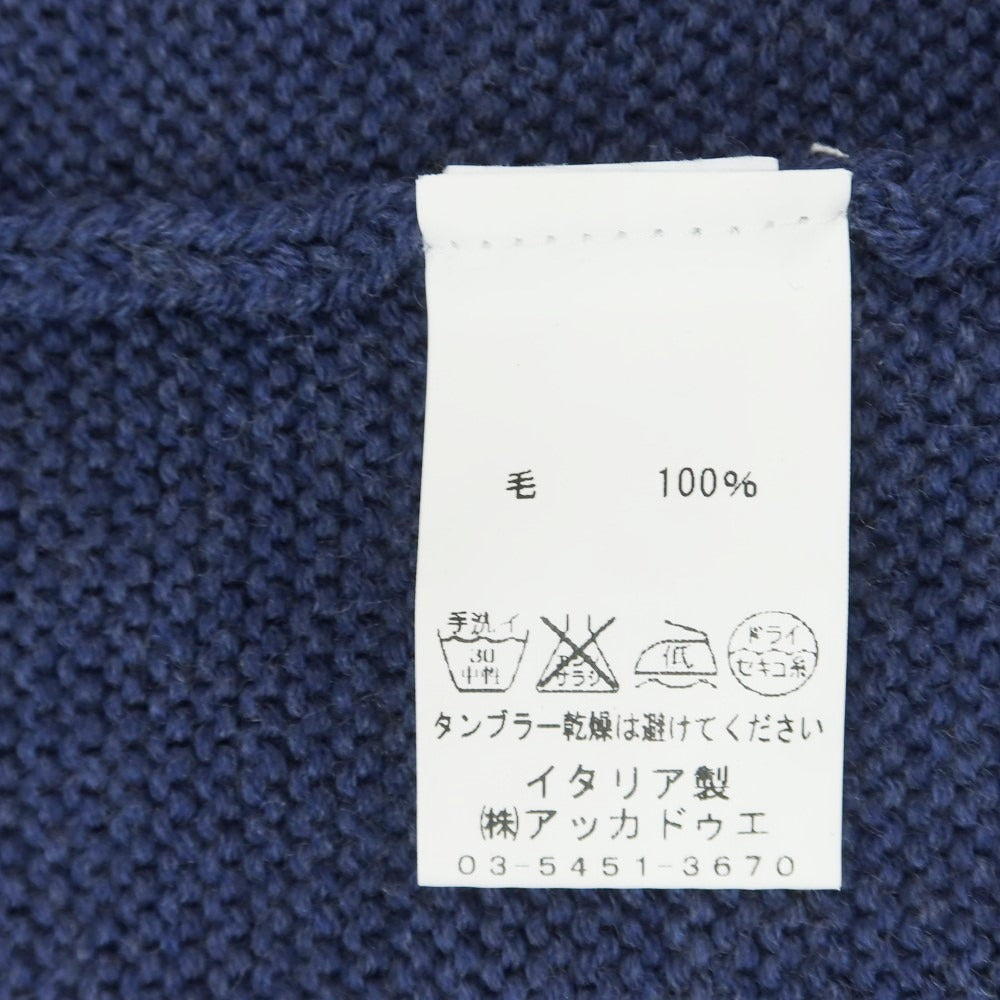 【中古】プランディ PRANDI ミドルゲージ ウール ダブルジップ スタンドカラー カーディガン ネイビー【サイズM】【NVY】【A/W】【状態ランクB】【メンズ】【758995】