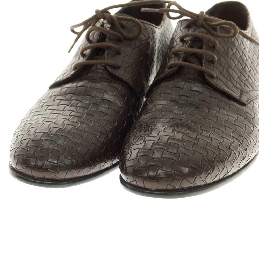 【中古】デュカルス DOUCALS 型押しレザー プレーントゥ ドレスシューズ ダークブラウン【 39 】【 状態ランクB 】【 メンズ 】