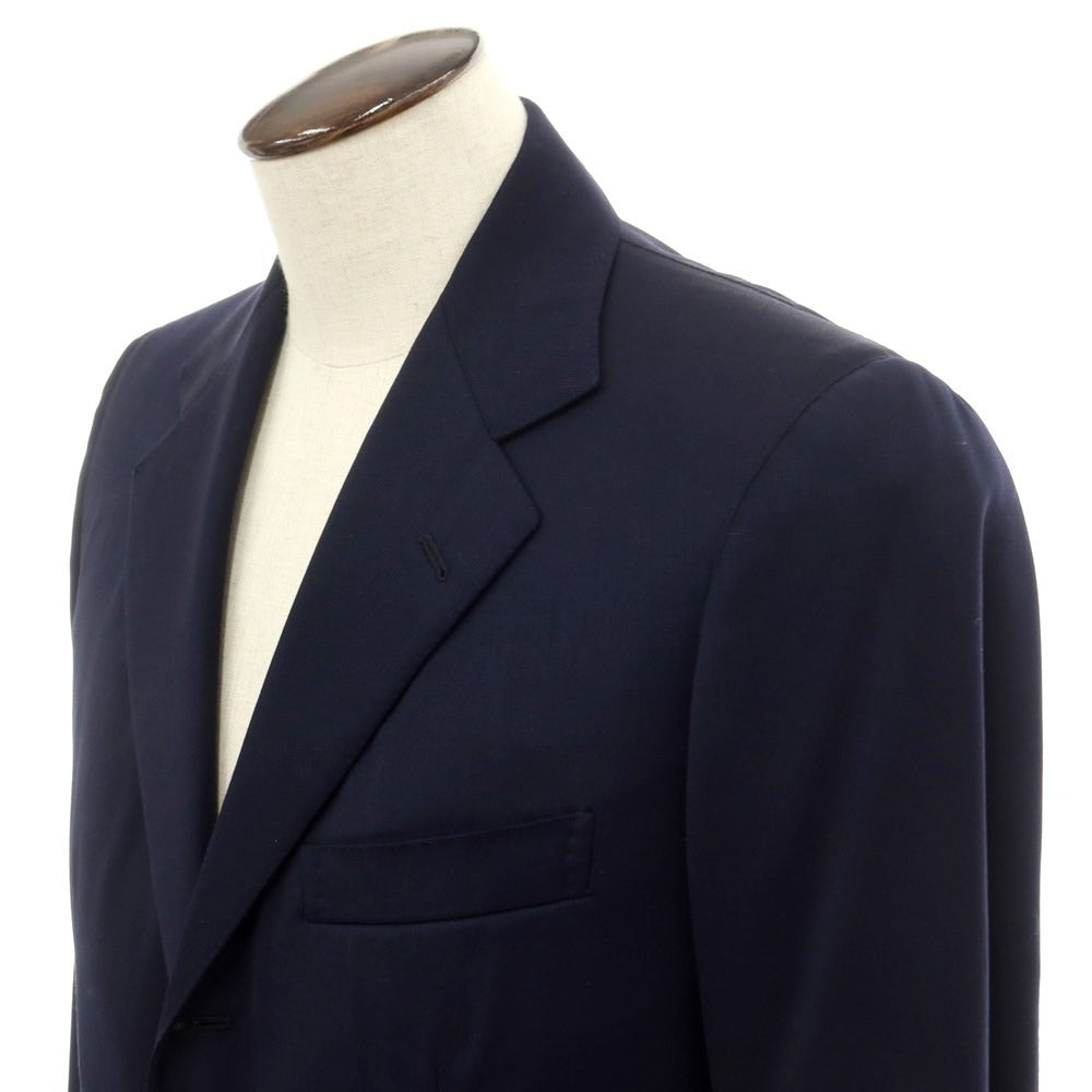 【中古】ジャンニ カンパーニャ GIANNI CAMPAGNA SUPER120’S ウール 3B テーラードジャケット ネイビー【 48 】【 状態ランクD 】【 メンズ 】
