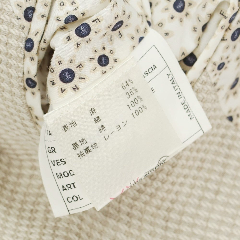 【中古】フィナモレ Finamore リネンコットン 3B カジュアルジャケット サンドベージュ【 42 】【 状態ランクC 】【 メンズ 】