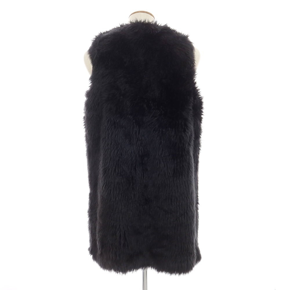 【中古】ブラックコムデギャルソン BLACK COMME des GARCONS 2023年秋冬 アクリル ファー ロングベスト コート ブラック【 M 】【 状態ランクB 】【 メンズ 】