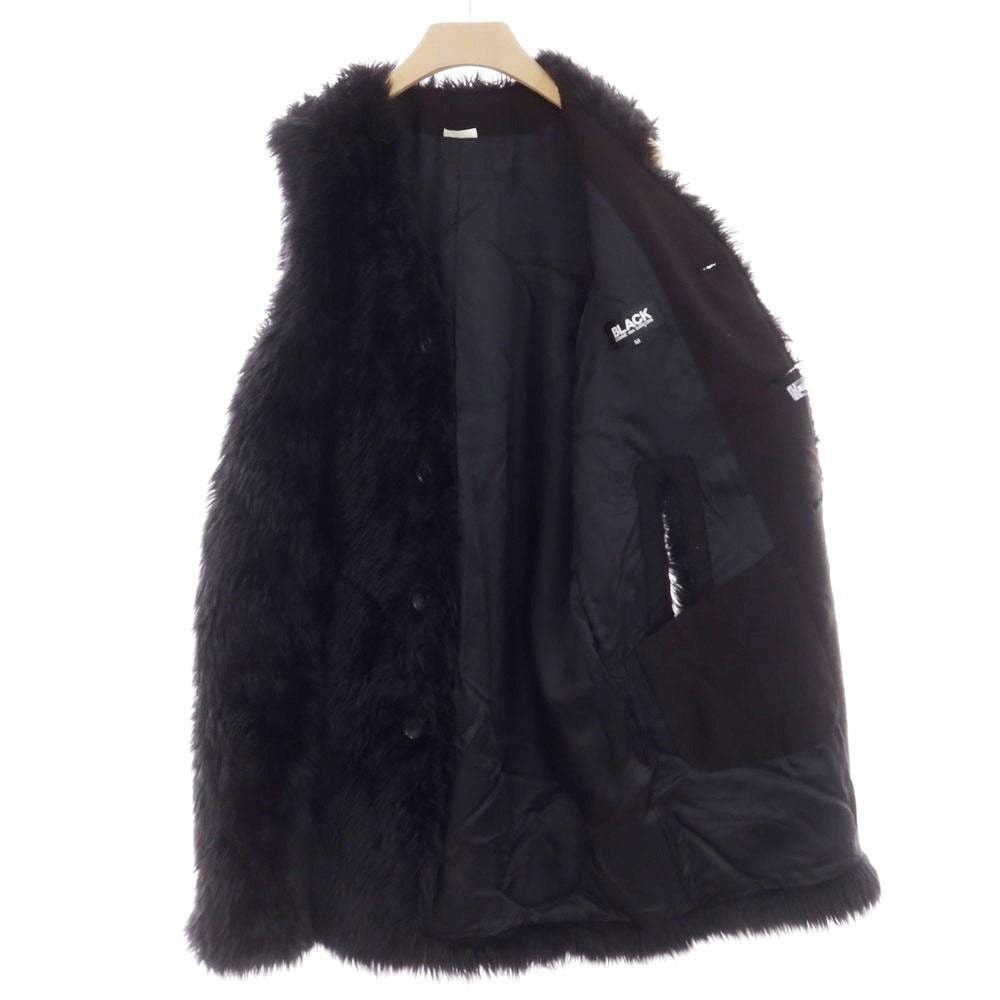 【中古】ブラックコムデギャルソン BLACK COMME des GARCONS 2023年秋冬 アクリル ファー ロングベスト コート ブラック【 M 】【 状態ランクB 】【 メンズ 】