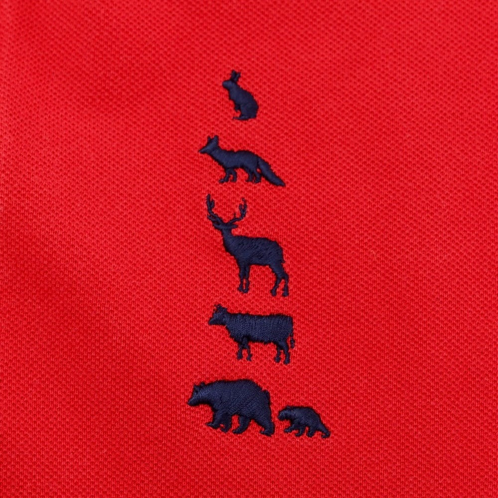 【中古】マウンテンリサーチ MOUNTAIN RESEARCH コットン 鹿の子 半袖ポロシャツ レッド【サイズL】【RED】【S/S】【状態ランクC】【メンズ】【759285】
