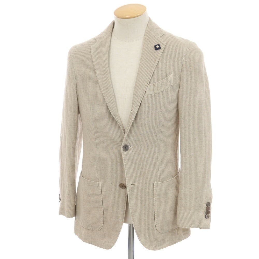 【中古】ラルディーニ LARDINI リネンコットン 3B カジュアルジャケット ベージュ【 44 】【 状態ランクC 】【 メンズ 】